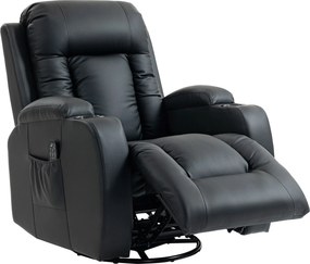 Homcom Fotoliu Masaj &amp; incalzire – 8 Zone, Piele Eco, inclinabil 150° | Aosom Romania
