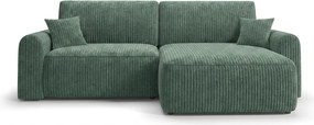 Canapea extensibila reversibila in forma de L NORDEN TILIA 250x140 cm, verde