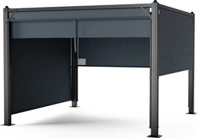Blumfeldt Pantheon Cortina foișor 3x3 m, rezistent la intemperii, aluminiu, vopsea pulbere, jaluzele