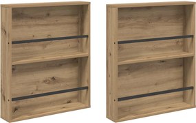 vidaXL Raft pentru reviste 2 pcs Stejar Artizanal 60 x 12 x 70 cm