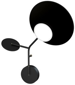 Lampă de perete Ballon 3 right, mai multe variante - TUNTO Model: cadre și parte fixă negre, panou de lemn negru