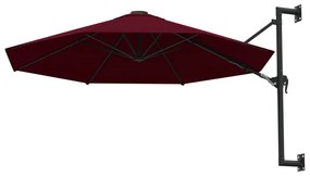 Umbrela de soare de perete, stalp metalic, rosu visiniu, 300cm Burgundy