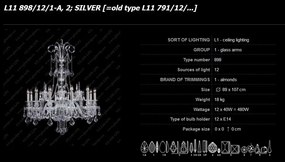 Lustra 12 brate cristal Bohemia L11 898/12/1-A, 2