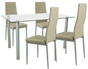 Set de masă Verna 4+1 bej-gri