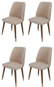 Set de scaune de sufragerie Hugo Cream and Walnut, 4 buc.