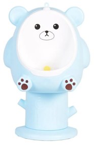 Olita copii tip Pisoar NOVOKIDSª Fuzzy Bear, Cu morisca, Vas detasabil, Atasabila la peretele baii, Model Ursulet , Albastru