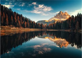 Tablou pe sticlă - Alpi, Italia, Dolomiți, Lago Antorno (70x50 cm)
