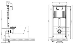 Set vas wc suspendat City cu capac soft close, rezervor incastrat pneumatic si clapeta crom lucios