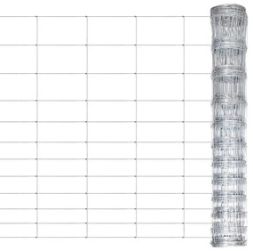 Gard de gradina, argintiu, 50 m, otel galvanizat, 150 cm 1, 50 x 1.5 m, 12 wires (2 mm), 15 cm