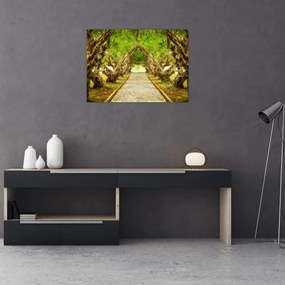 Tablou pe sticlă - Tunel viu din plumeria (70x50 cm)