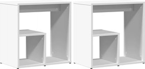 vidaXL Masă laterală, 2 buc., alb, 50x30x50 cm, lemn prelucrat