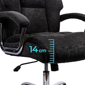 Scaun directorial din stofă cu arcuri OFF 709 negru