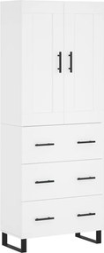 vidaXL Dulap înalt, alb, 69,5x34x180 cm, lemn compozit