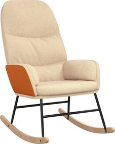 vidaXL Scaun balansoar, alb crem, material textil