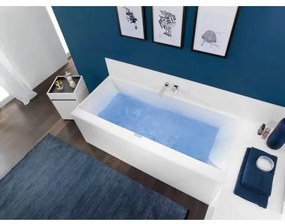 Cada dreptunghiulara, Villeroy&amp;Boch Squaro Edge 12, compozit Quaryl, 160x75cm, Alb Alpin, UBQ160SQE2DV-01