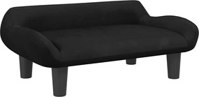 vidaXL Canapea pentru copii, negru, 70x40x24 cm, catifea