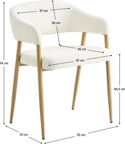 Fotoliu de sufragerie de design, crem/fag, NIZAR TYP 1
