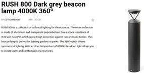 Stalp LED iluminat exterior simetric 360º IP65 RUSH 80cm 4000K