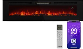 Klarstein Șemineu electric inteligent Galeras Smart, 2 setări de temperatură, 16 - 30°| Iluzia flăcării LED, Opțiune de conectare IOT