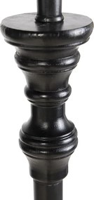 Lampă de podea cu abajur din bumbac negru cu auriu 45 cm - Classico