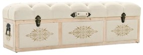 245766 vidaXL Bancă depozitare Lemn masiv și textil 120x30x38 cm