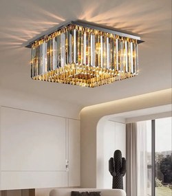 Candelabru Model H98348 – 6 socluri E14, finisaj crom și cristale luminoase 💫