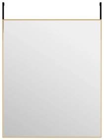 Oglinda pentru usa, auriu, 50x60 cm, sticla si aluminiu 1, Auriu, 50 x 60 cm