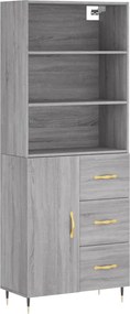 vidaXL Dulap înalt, gri sonoma, 69,5x34x180 cm, lemn compozit