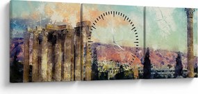Tablou - Acropole, Atena, Grecia (cu ceas) (90x30 cm)