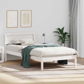 vidaXL Cadru de pat Alb 75 x 190 cm Lemn de brad