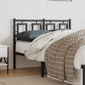 vidaXL Tăblie de pat metalică, negru, 120 cm