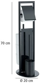 Suport pentru hârtie igienică negru din oțel inoxidabil Ravina – Wenko