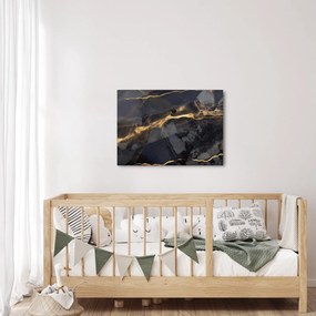 Tablou - Negru - decor auriu (70x50 cm)