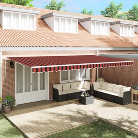 vidaXL Marchiză retractabilă Portocalie și maro 600 × 300 cm
