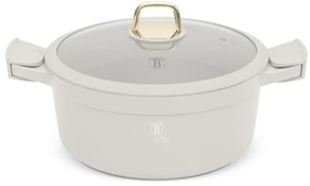 Oală cu capac 28 cm, 6.6L – Berlinger Haus Sahara Collection BH 7788, crem, cu mânere silicon, gătit sănătos, compatibilă inducție