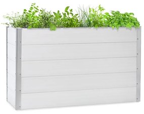 Nova Grow, ghiveci de grădină, 150 x 91 x 50 cm, WPC, aspect de lemn, alb