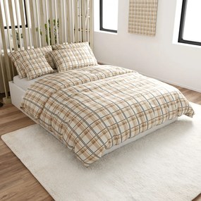 Lenjerie de pat din micropile PLAID crem Dimensiune lenjerie de pat: 2 buc 70 x 90 cm | 200 x 220 cm