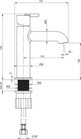 🚰 Baterie pentru chiuvetă SILIA – Finisaj Bianco – Cod BQS_A20M
