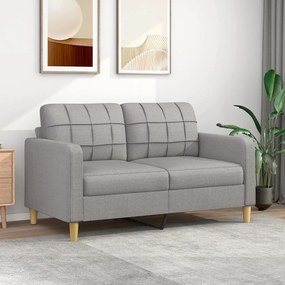 Canapea cu 2 locuri, gri deschis, 140 cm, material textil