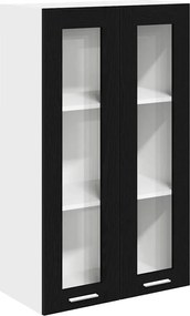 vidaXL Dulap suspendat cu ușă Riga Stejar Negru 60 x 31 x 100 cm