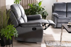 Canapea recliner tapitata Spencer 2 Velvet – Gri