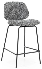 Scaun de bar Jon din Țesătură și metal negru