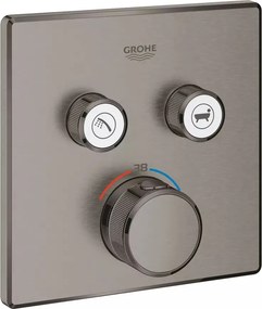 Baterie cada - dus incastrata Grohe Grohtherm SmartControl antracit periat Hard Graphite fara corp ingropat
