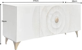 Comoda design vintage Golden Sunset 180cm alb