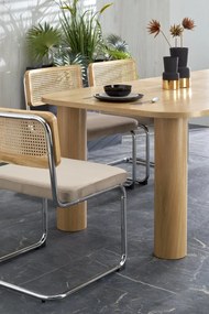 Set masa extensibila Elefante L160-240 cm + 6 scaune K504 catifea bej/natur