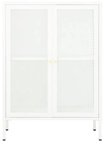 Servanta, alb, 75x35x105 cm, otel si sticla 1, Alb