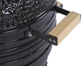 Grătar kamado din ceramică și metal, 51 x 53 x 64 cm, negru, „Barbecue Ceramic"