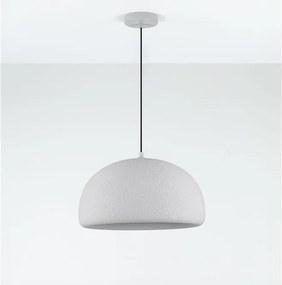 Lustra suspendata cu textura granulata Davo 43cm, gri piatra