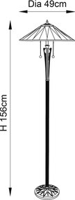 Endon 64041 - Lampadar Tiffany DARK STAR, 2xE27/60W/230V, Ø 49 cm