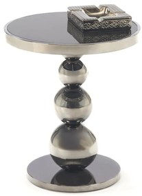 Masuta de cafea Carla negru/argintiu ø40/h46 cm